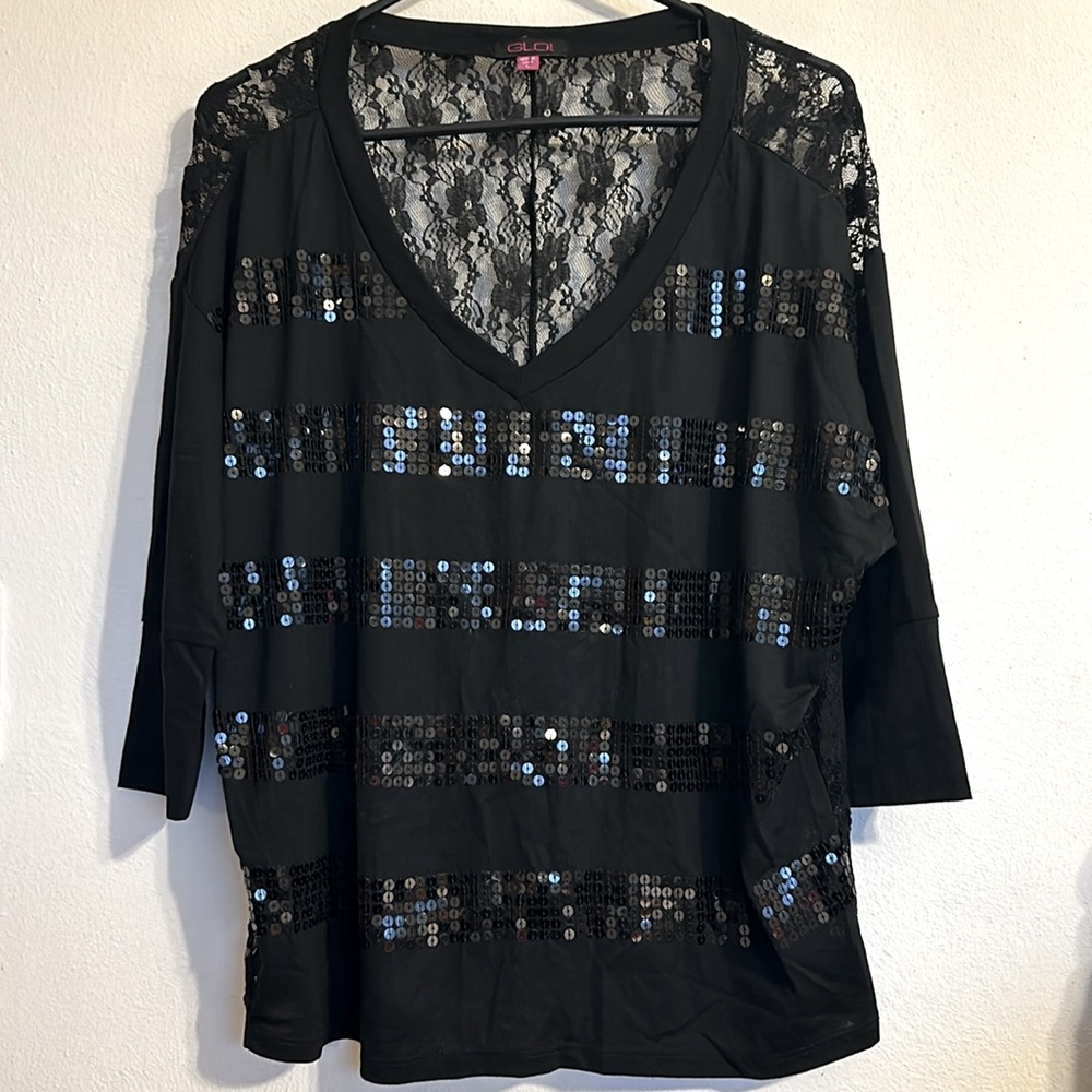 Beautiful Black Sequins DressTop